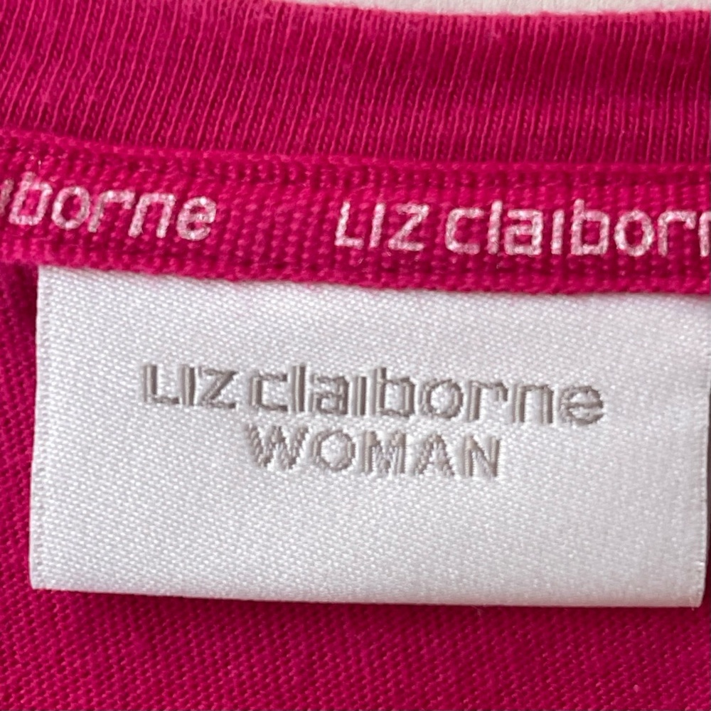Liz Claiborne Pink Cotton Short Sleeve Square Neck Tee Shirt Women 2X - Picture 3 of 11